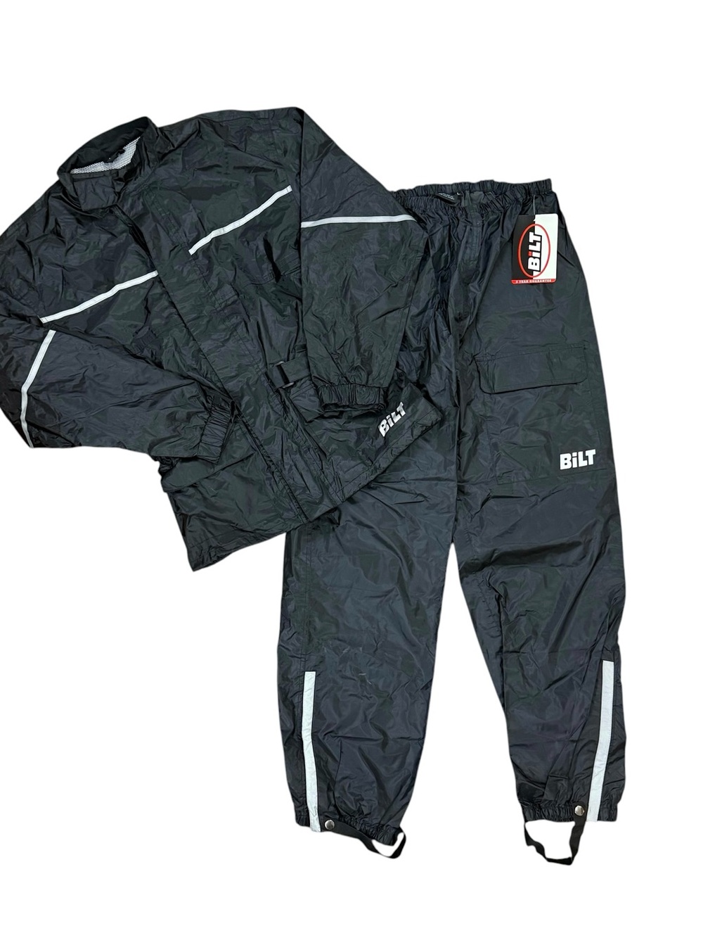 NWOT BILT Tornado Reflective Motorcycle Rain Suit Jacket & Pants Set Size M/L